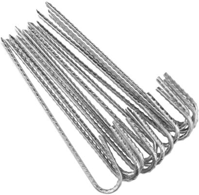 品質  Durable Galvanized Rebar Stakes, Heavy Duty Ground 12 Inch Stakes J-Hooks For Camping Tent 工場